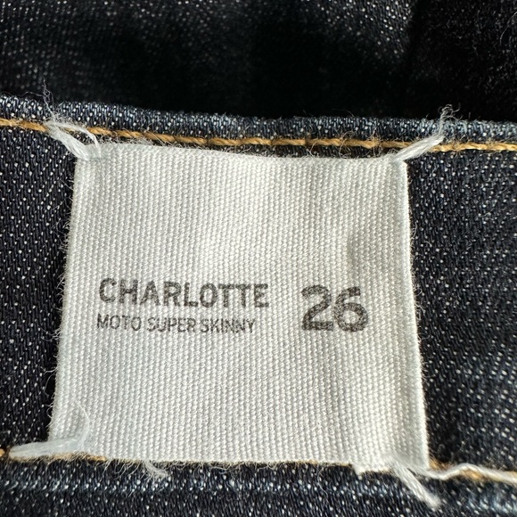 Hudson Charlotte Moto Super Skinny Jeans Dark Wash Style WM493DIF Size 26 - Picture 13 of 16